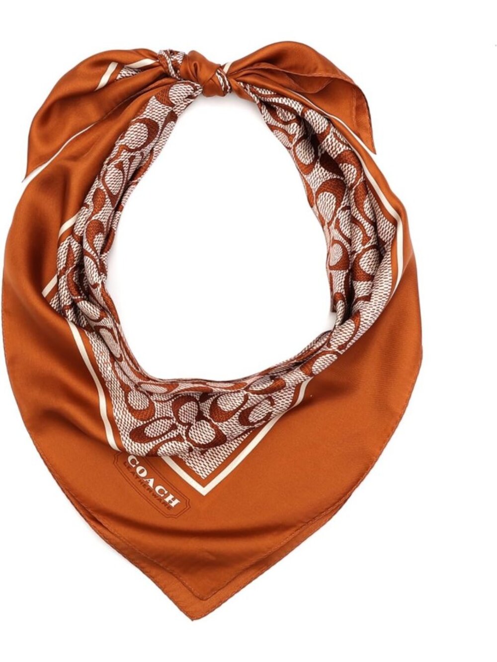 Vintage Silk Square Scarf with Signature Print - Elegant Fashion Accessory